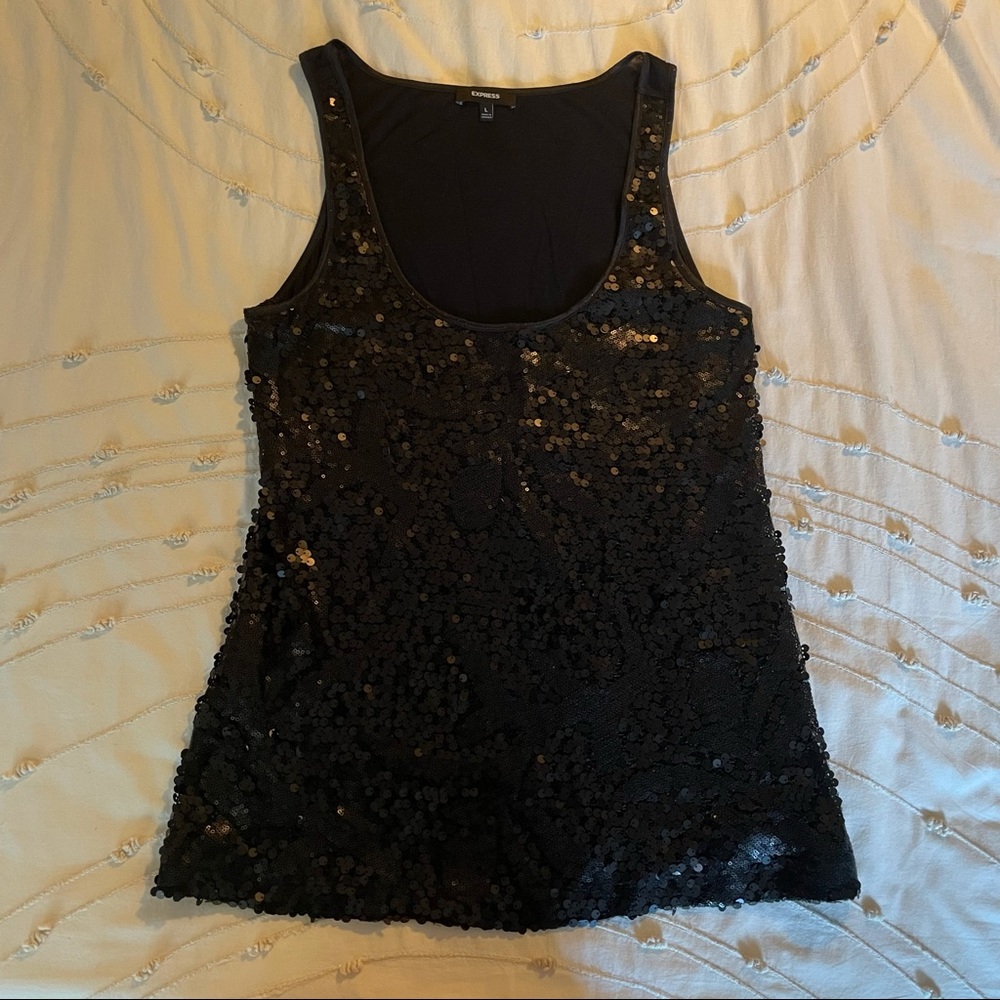 Black sequined tank size L
